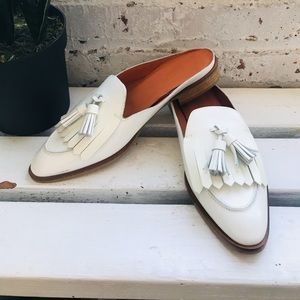Everlane White Mules with tassel
